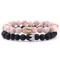 Couples Beaded Crown Bracelet Set - ExponentStore