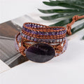 Inner Peace Amethyst Leather Wrap Bracelet