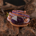 Inner Peace Amethyst Leather Wrap Bracelet
