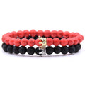 Couples Beaded Crown Bracelet Set - ExponentStore