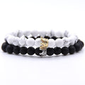 Couples Beaded Crown Bracelet Set - ExponentStore