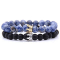 Couples Beaded Crown Bracelet Set - ExponentStore