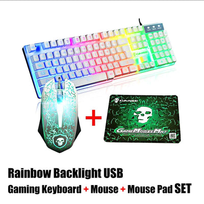 LED Ergonomic Gaming Keyboard with Mouse
