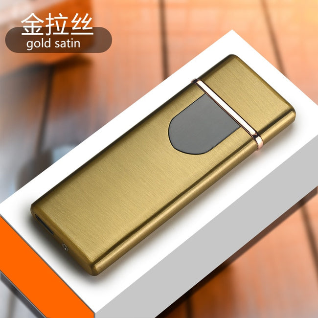 Windproof electronic ultra-thin USB cigarette lighter