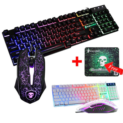 LED Ergonomic Gaming Keyboard with Mouse
